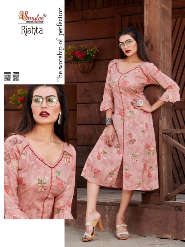 Smylee Rishta Rayon Foil Print Kurti